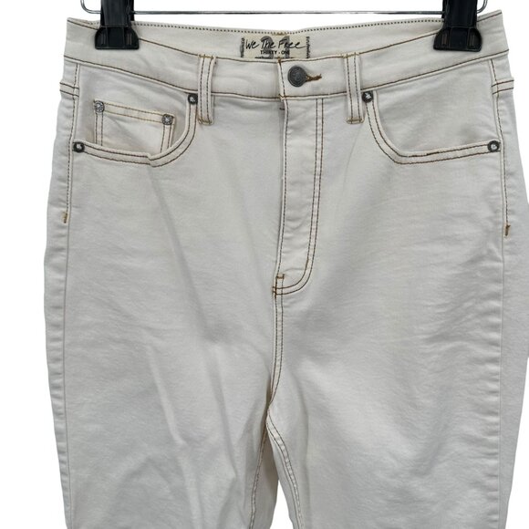 We The Free Women's White Flare Stretch Curvy Jeans Size 31 - Picture 2 of 7